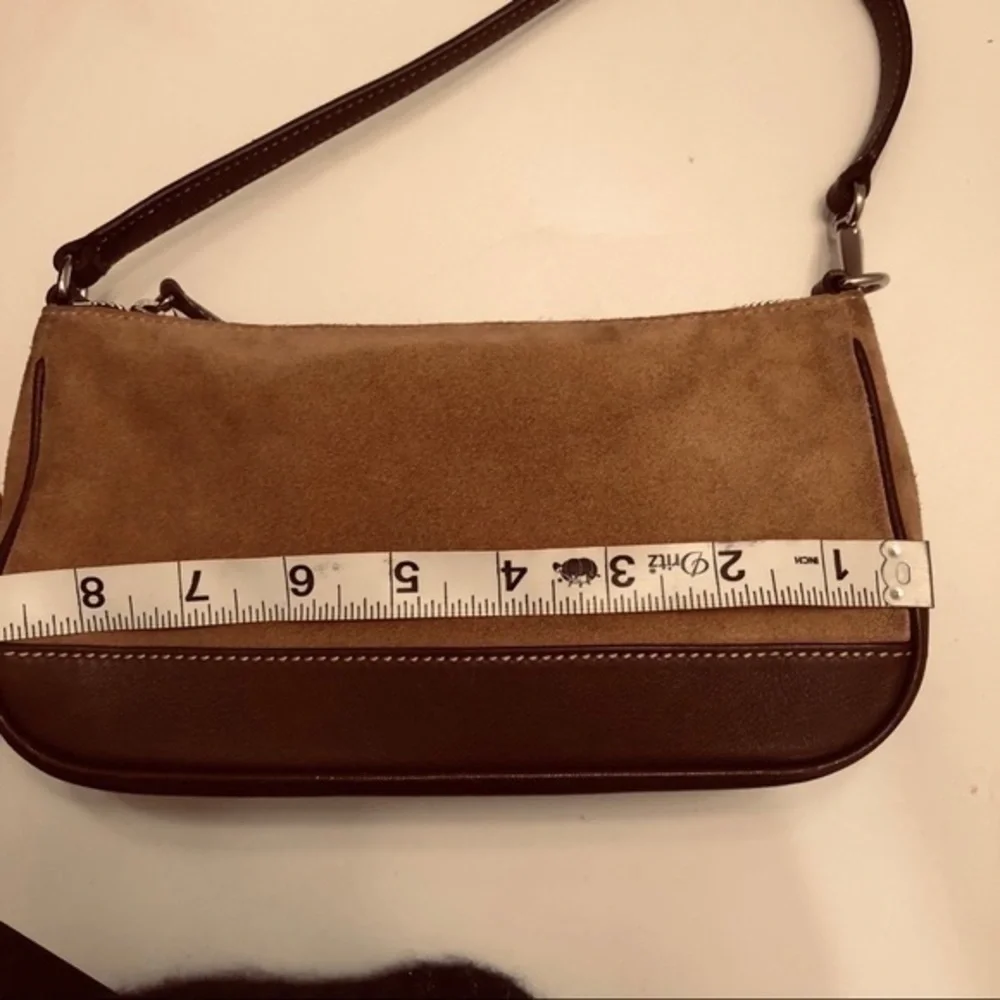Coach Demi mini bag tan suede brown leather